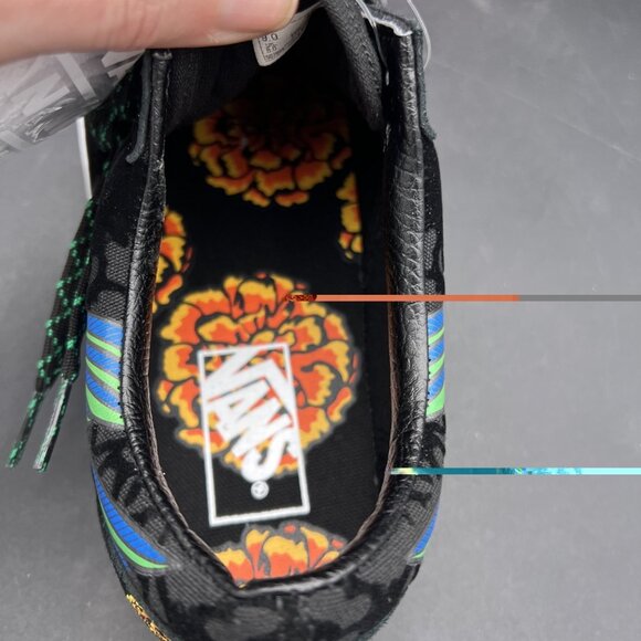 Vans Old Skool Dia de los Muertos Hummingbird Skate Shoe M9 W10.5 Black Blue NEW - Picture 8 of 16